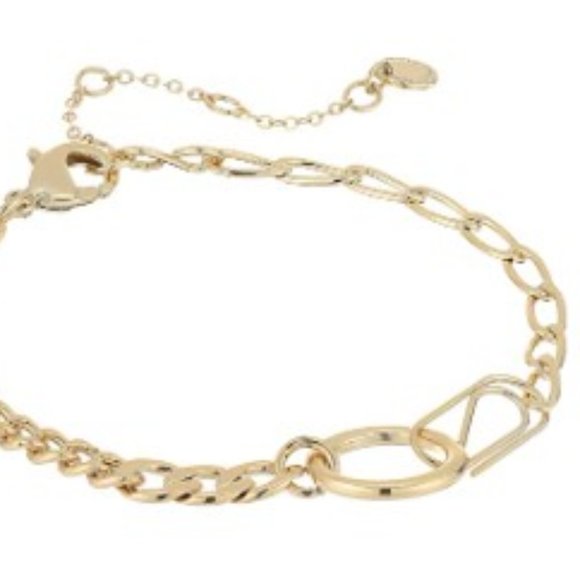 French Connection Paperclip Chain Bracelet (Gold) - Picture 4 of 8